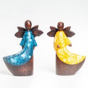Duo de Angeles de barro